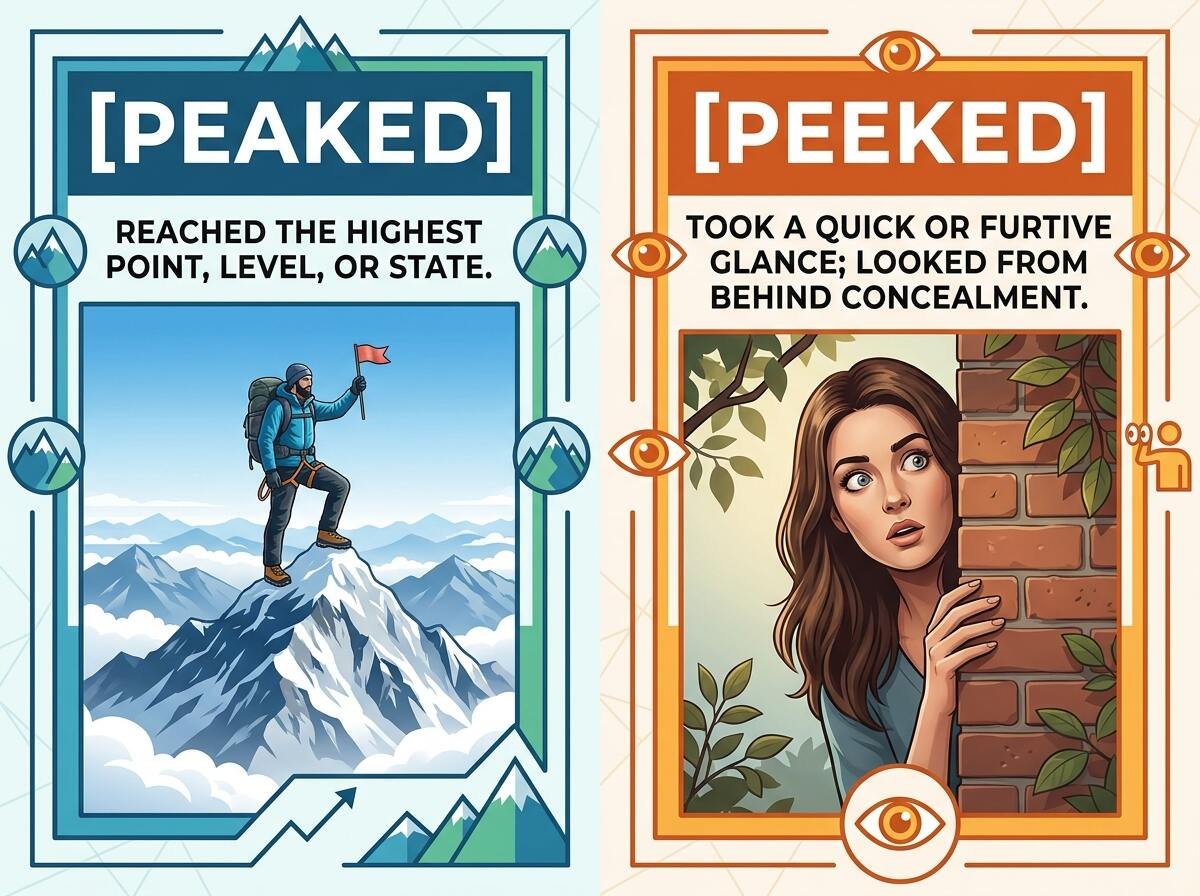 peaked or peeked