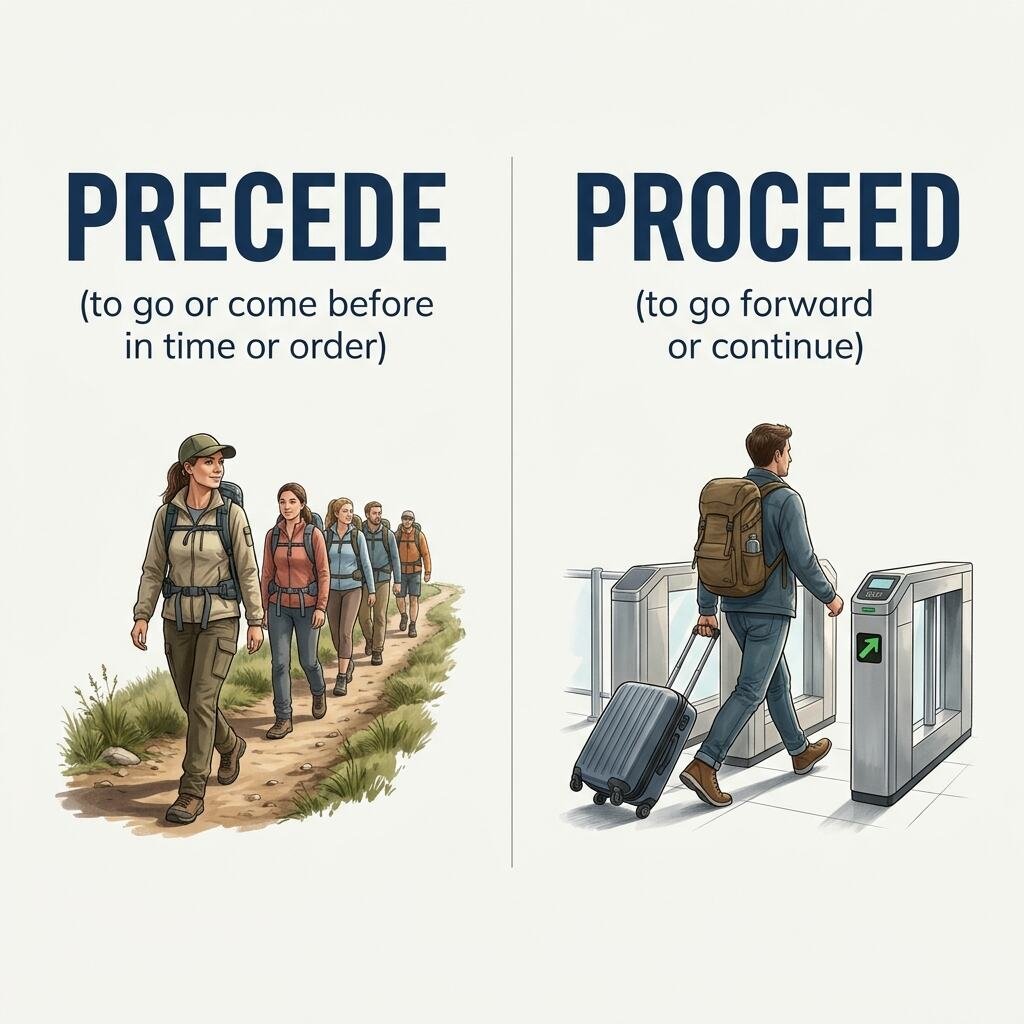 proceed or precede